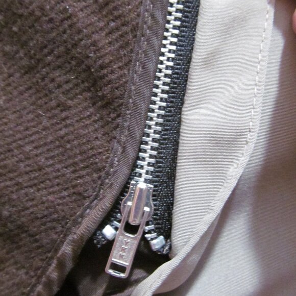 Gallery Womens Coat ~ Zip Out Liner ~ Snap Front ~ Brown & Mushroom Taupe Sz 1X - Picture 13 of 16